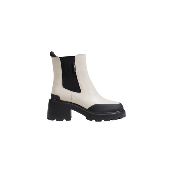 Chic Black and Cream Ankle Booties - Picture 1 of 6
